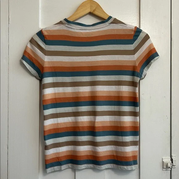 Madewell Embroidered Rainbow Striped Tee XXS - Picture 4 of 11